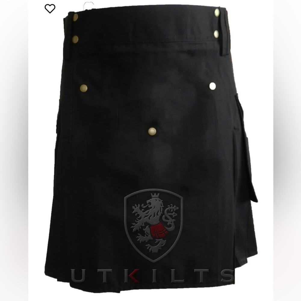 UT Kilts Black Glen Crae Utility Men’s Kilt - Picture 8 of 8